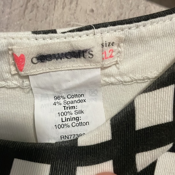 Crewcuts Jules Dress in ivory & black Windowpane print size 12 - Picture 5 of 6